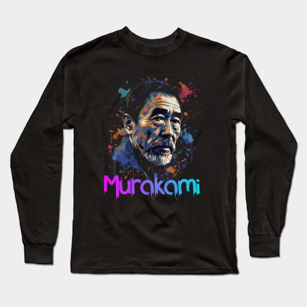 Murakami portrait Long Sleeve T-Shirt by MindGlowArt